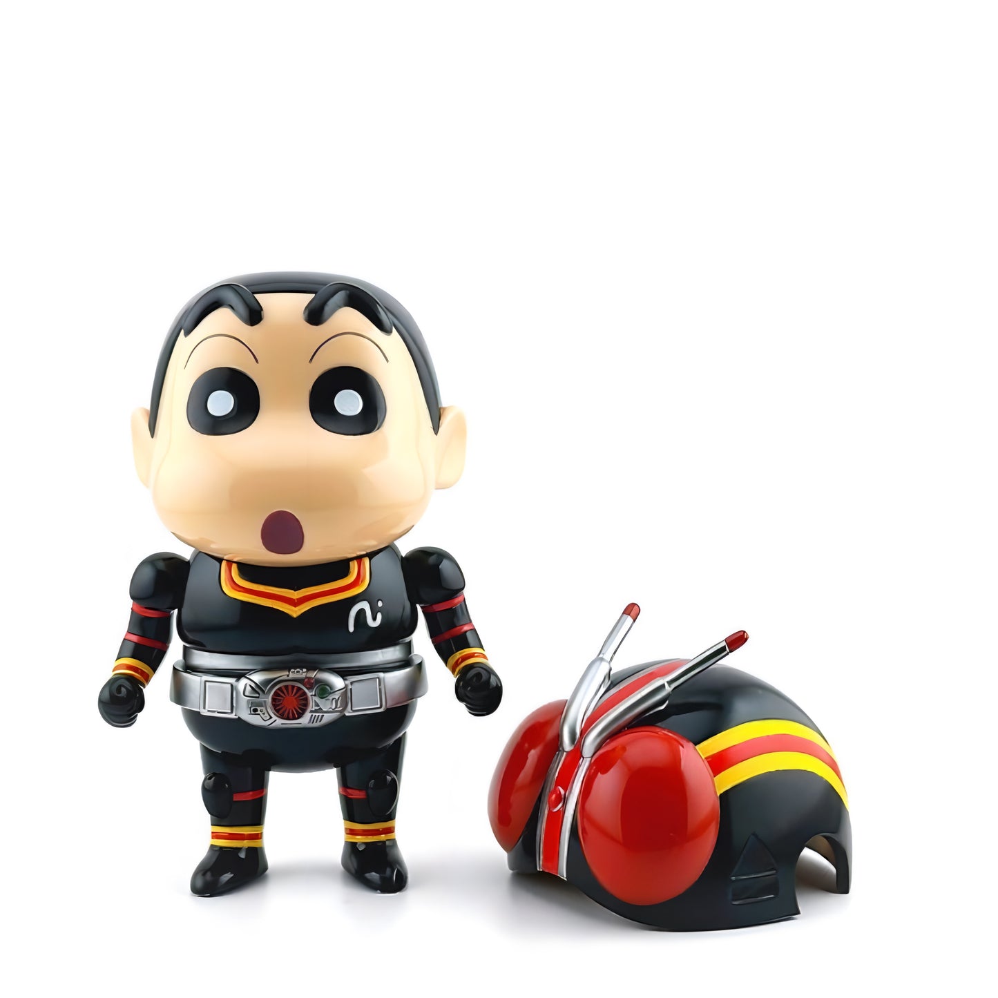 クレヨンしんちゃん 仮面ライダーBLACK Best.be.fore 賞味期限 ソフビフィギュア ヘルメット付き 香港限定