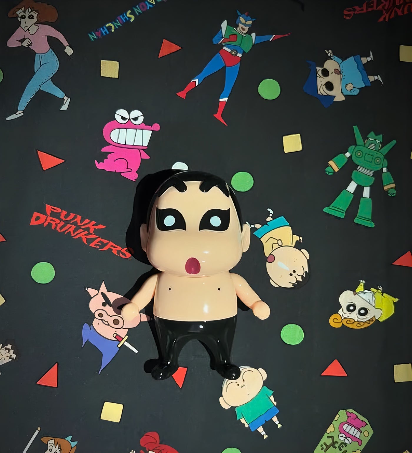 クレヨンしんちゃん アイツしんちゃん ソフビフィギュア PUNK DRUNKERSコラボ BEST.BE.FORE