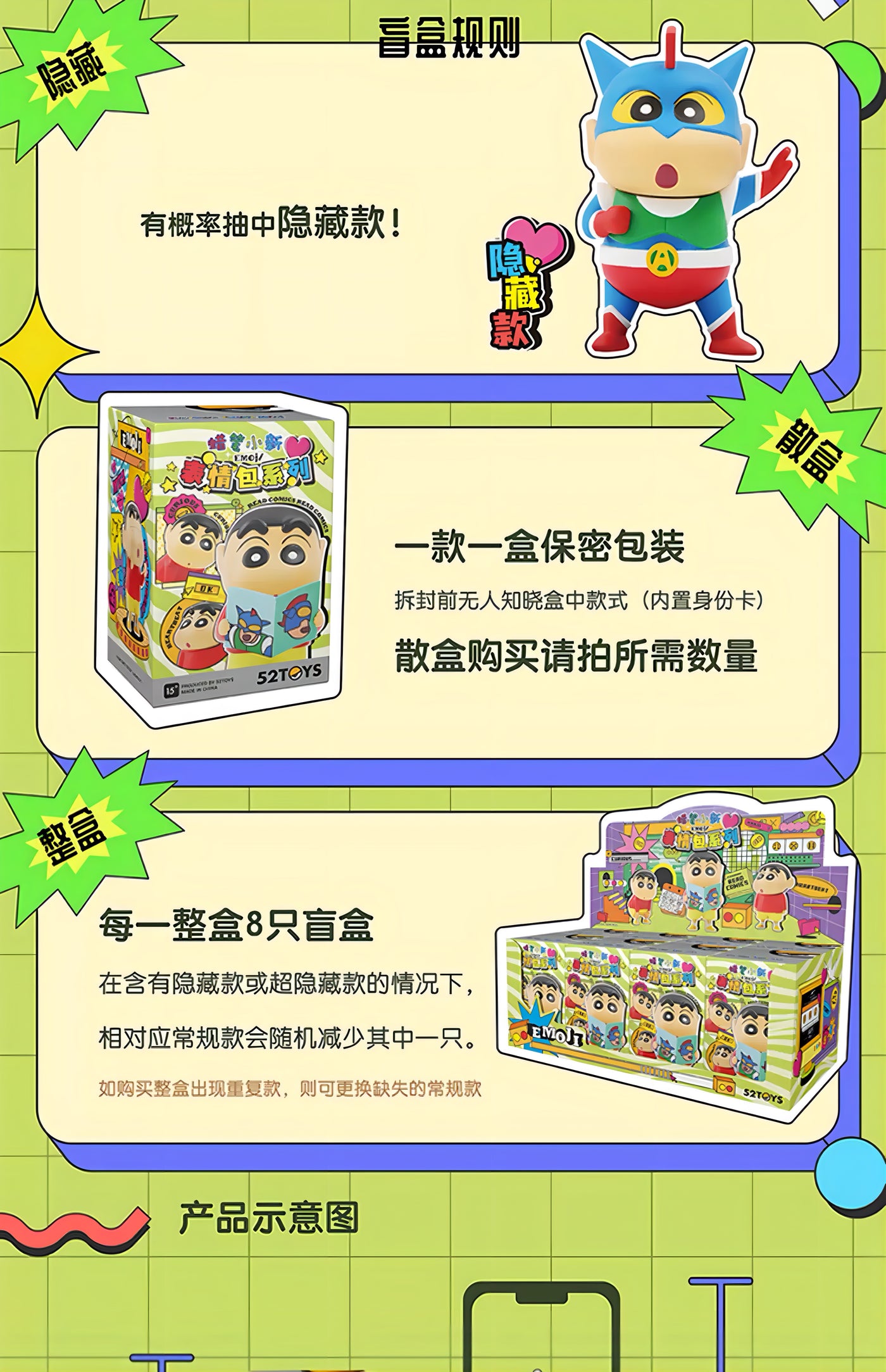 クレヨンしんちゃん フィギュア EMOJI 表情シリーズ ブラインドボックス