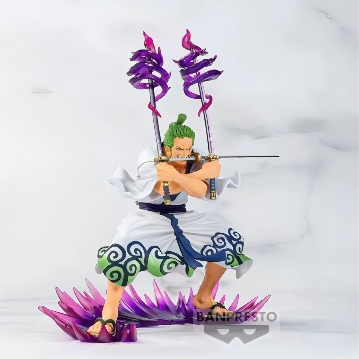 ロロノア・ゾロ 煉獄鬼斬り フィギュア 白背景 全体構図 BANPRESTO ワノ国 ONE PIECE
