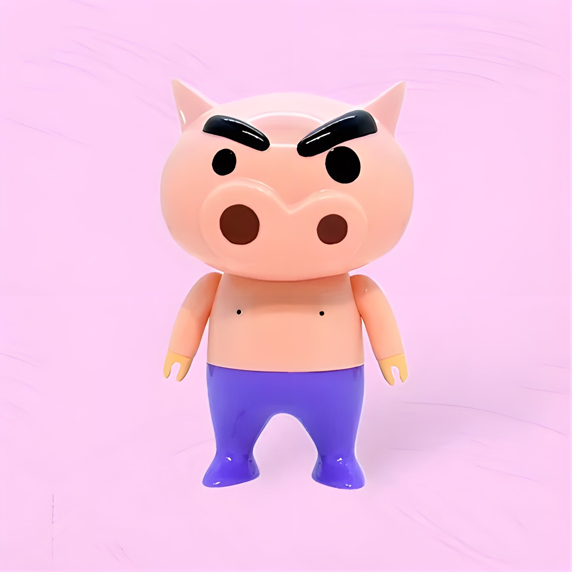 クレヨンしんちゃん ぶりぶりざえもん Best.be.fore 賞味期限 ソフビフィギュア 正面 ピンク背景 香港限定