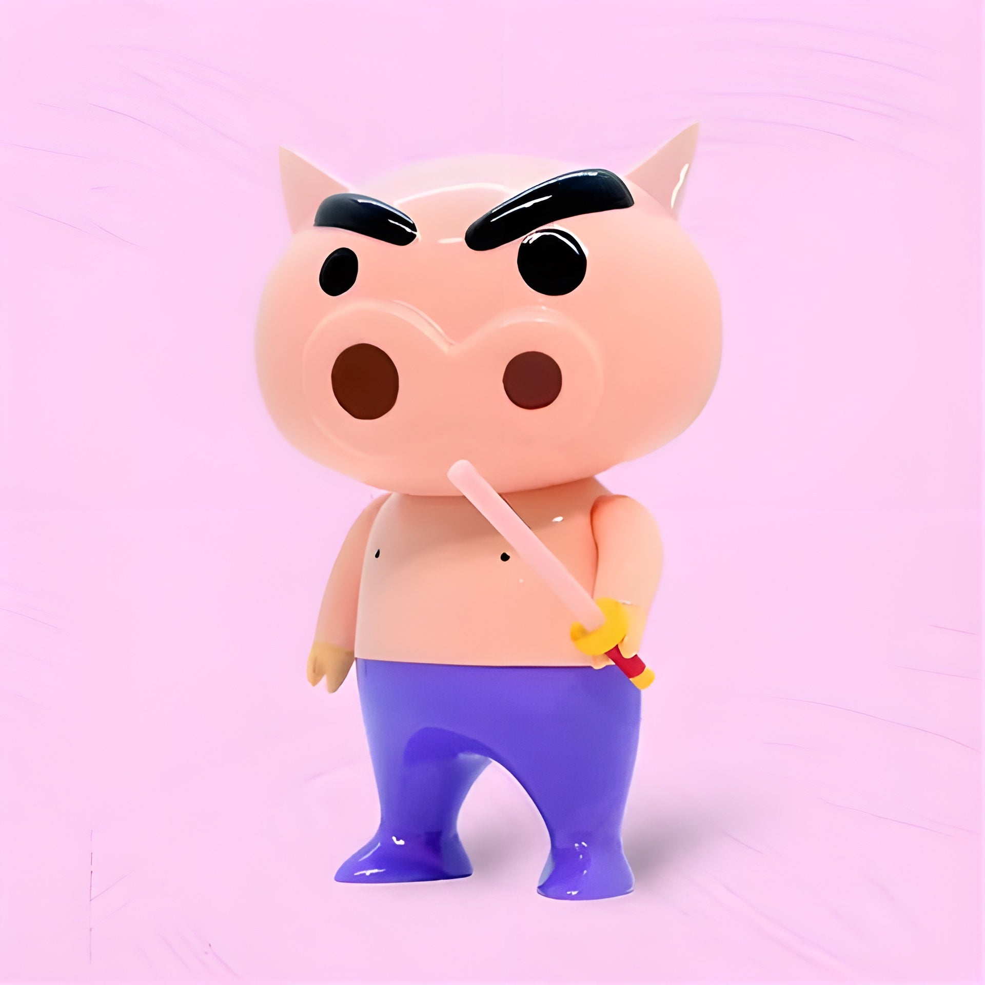 クレヨンしんちゃん ぶりぶりざえもん Best.be.fore 賞味期限 ソフビフィギュア 側面 棒を持つ姿 香港限定