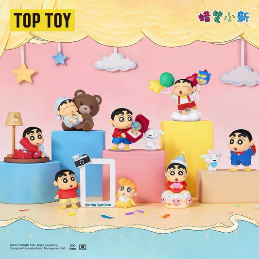 クレヨンしんちゃん 愛のかたちシリーズ 全ラインナップを並べたフィギュア集合イメージ TOP TOY