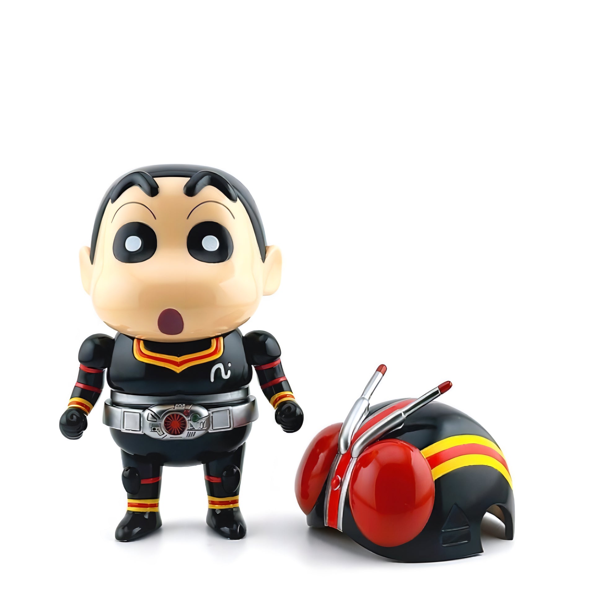 クレヨンしんちゃん 仮面ライダーBLACK Best.be.fore 賞味期限 ソフビフィギュア ヘルメット付き 香港限定