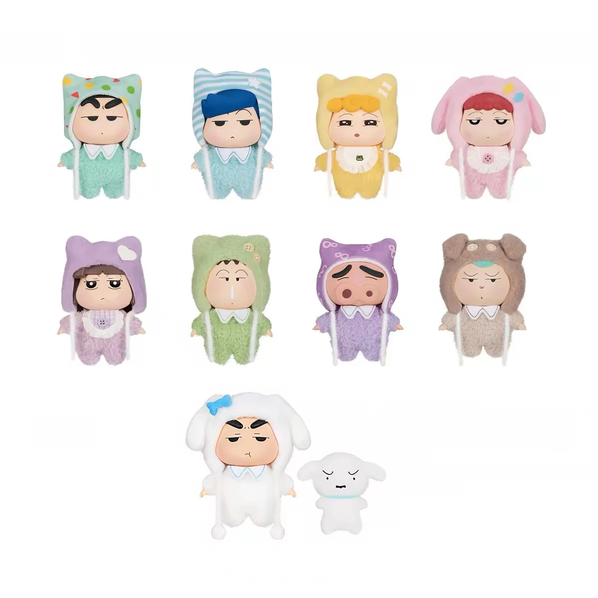 クレヨンしんちゃん ぬいぐるみマスコット 眠れない一日シリーズ 全8種＋シークレット しんのすけ＆シロ ラインナップ