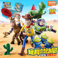 Disney Pixar Toy Story ブロックフィギュア 玩心大冒険 第1弾 ブラインドボックスのメインビジュアル。ウッディ、バズライトイヤー、ジェシー、レックス、ブルズアイ、エイリアンを掲載。