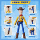 Disney Pixar Toy Story ブロックフィギュア 玩心大冒険 第1弾のウッディ可動紹介。頭部、腕、腰、脚、足首の可動ポイントと約12cmサイズを掲載。
