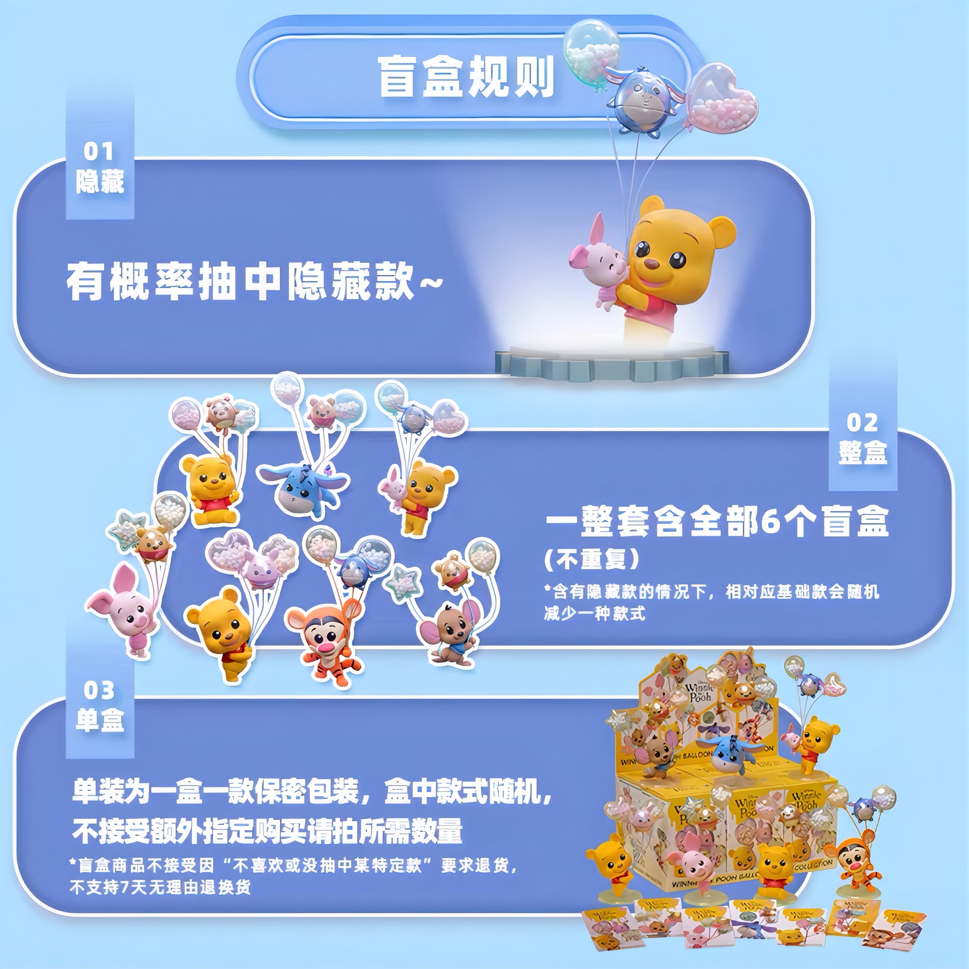 Disney くまのプーさん フィギュア Balloon COSBI Collection ブラインドボックス Hot Toys 盲盒ルール 隠し仕様説明