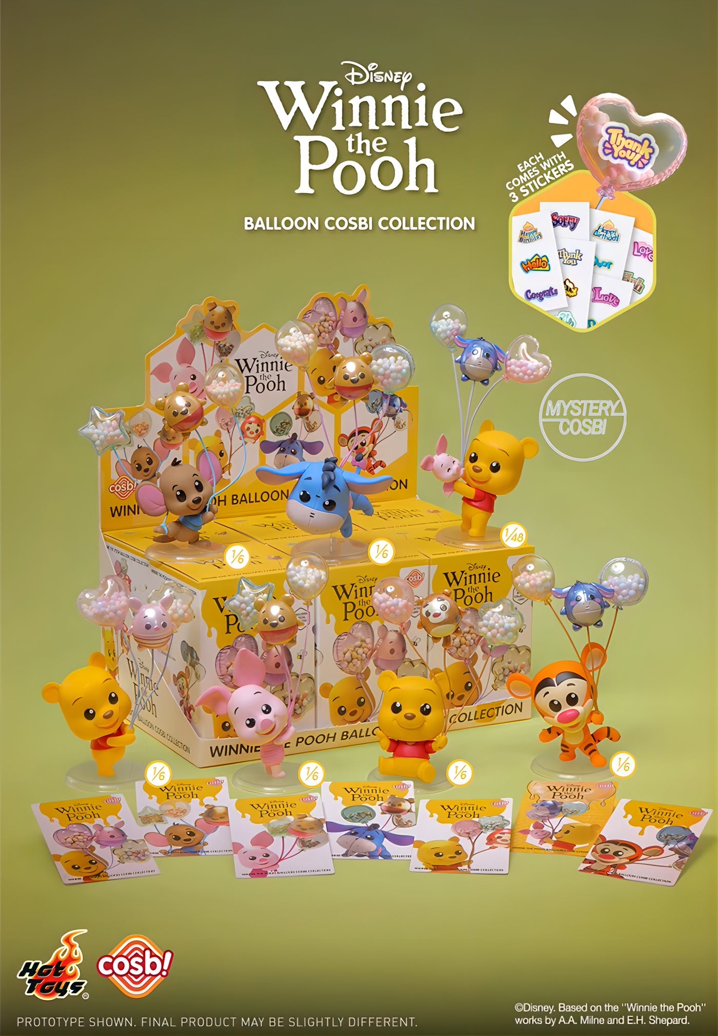 Disney くまのプーさん フィギュア Balloon COSBI Collection ブラインドボックス Hot Toys