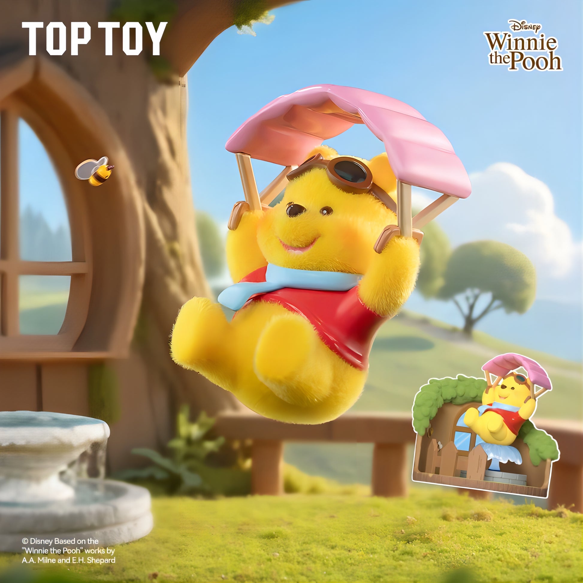Disney くまのプーさん フィギュア ツリーハウスシリーズ ブラインドボックス TOPTOY パラシュート