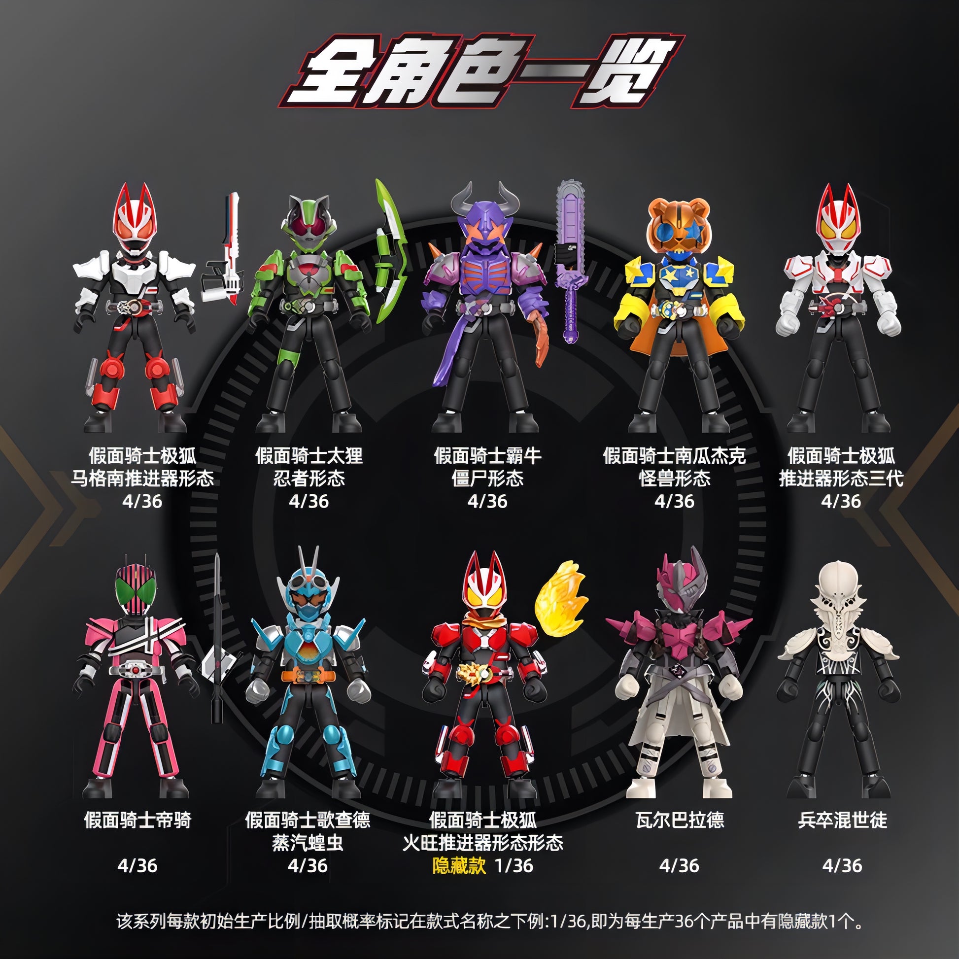仮面ライダー ブロックフィギュア エポック 群星版 第1弾 高光時刻 ブラインドボックス BLOKE（布鲁可） ラインナップ 全9種＋シークレット1種