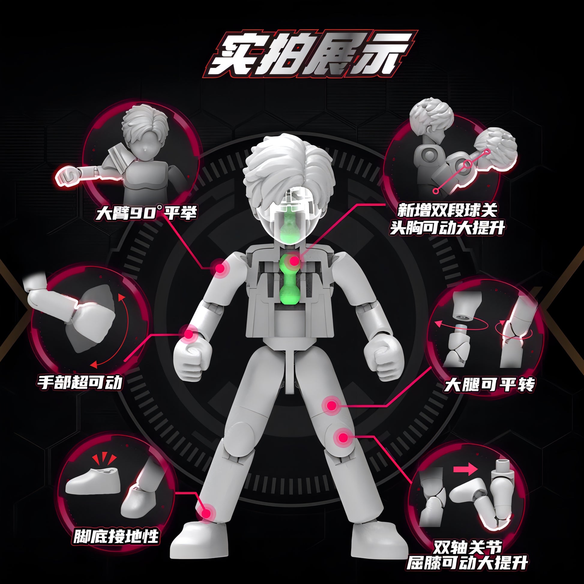 仮面ライダー ブロックフィギュア エポック 群星版 第1弾 高光時刻 ブラインドボックス BLOKE（布鲁可） 可動ポイント解説 肩 胸 腰 脚