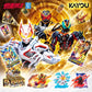 仮面ライダー 英雄集結シリーズ 第1弾 創世王座のメインビジュアル。ギーツIX、オーマジオウなどのフィギュアとカード、商品BOXを掲載
