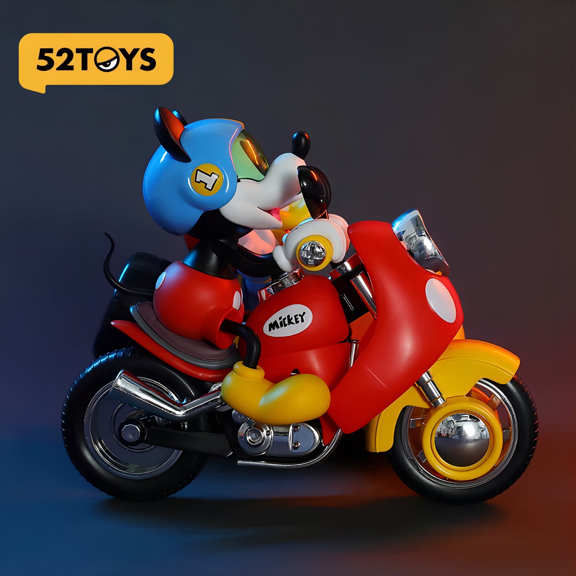 52TOYS製 ディズニー ミッキー＆フレンズ レーシング・チーム ミッキー単体 フィギュア バイクに乗るミッキーのデザイン