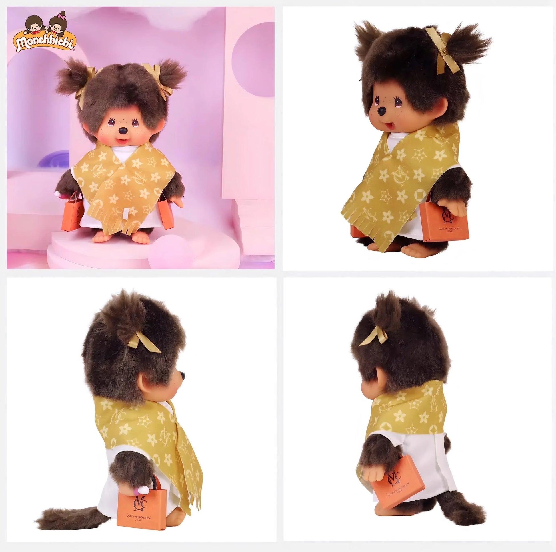 Monchhichi モンチッチちゃん ぬいぐるみ 中国限定 ショッピングVer Monchhichi モンチッチちゃん ぬいぐるみ 中国限定 ショッピングVer