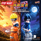 POP MART「NARUTO -ナルト- POP Action Classic 中忍試験編」のメインビジュアル。うずまきナルトとうちはサスケのアクションフィギュア