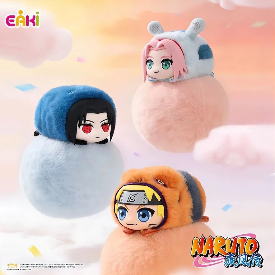 NARUTO -ナルト- 疾風伝 萌獣寝そべりパーティーシリーズ ナルト サスケ サクラのマグネットぬいぐるみ