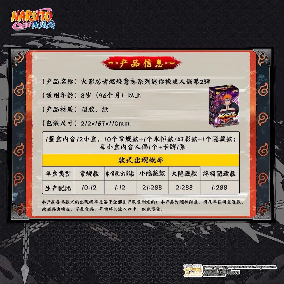 NARUTO -ナルト- 疾風伝 燃焼意志シリーズ 疾風絵巻 第2弾 ブラインドボックス 商品仕様 封入率一覧画像