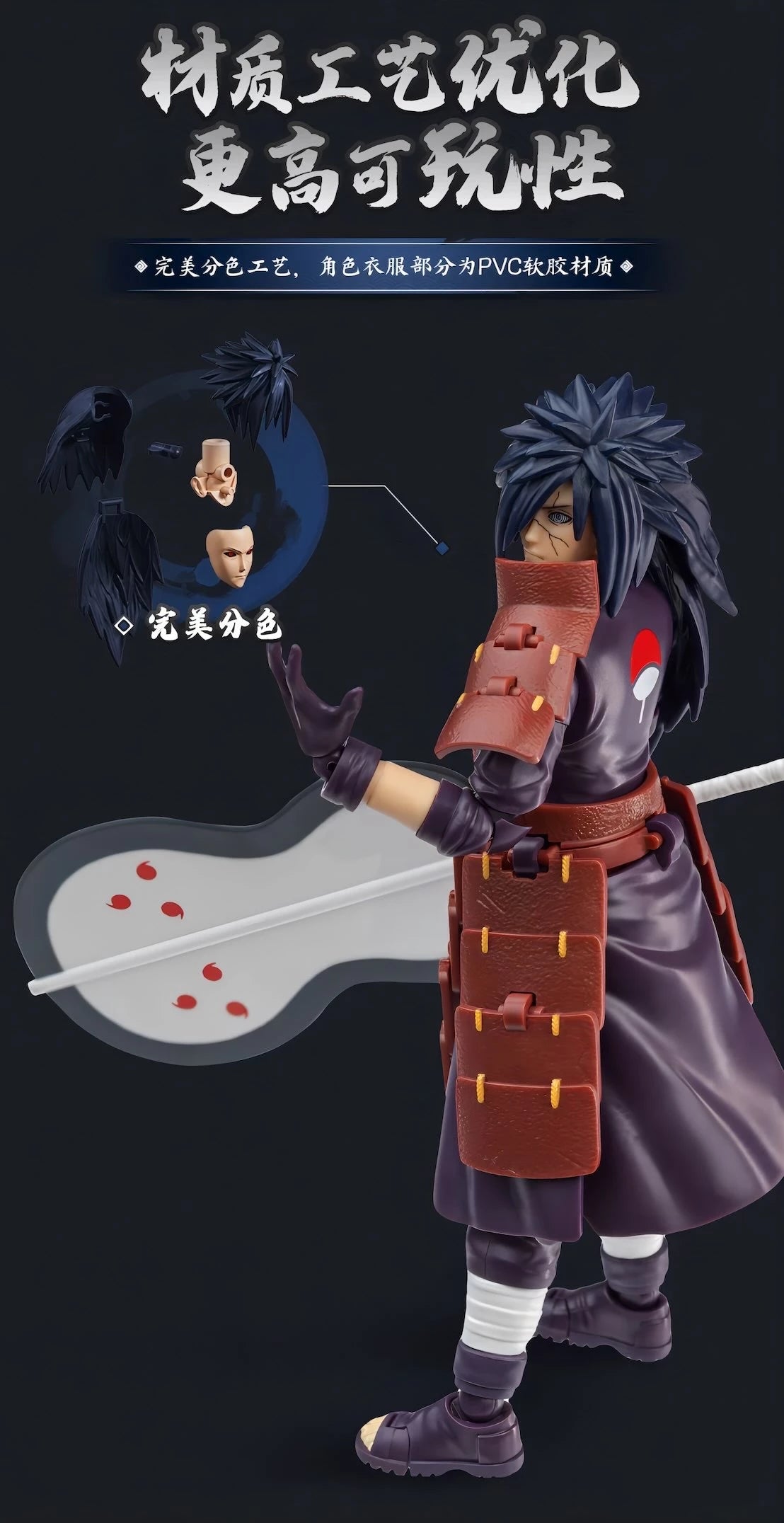 NARUTO -ナルト- 疾風伝 うちはマダラ ブロックフィギュア CHAMPION CLASS 穢土転生Ver BLOKEES