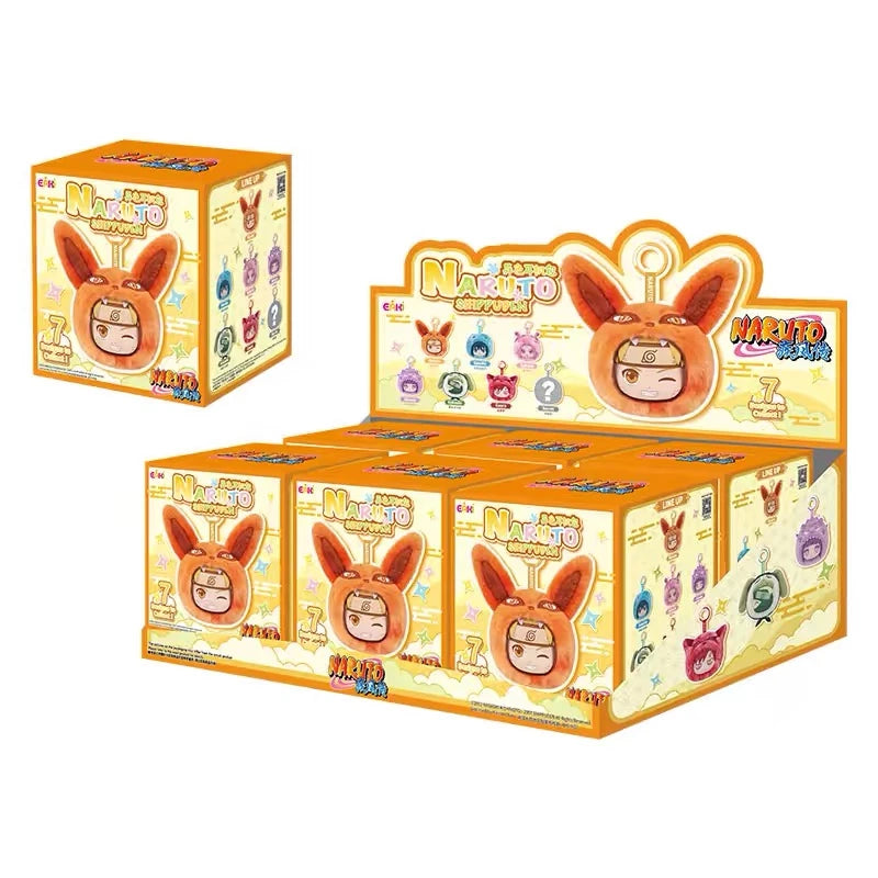 NARUTO -ナルト- 疾風伝 ソフぬいポーチ 獣耳シリーズ ブラインドボックス EAKI 1BOXとカートンパッケージ