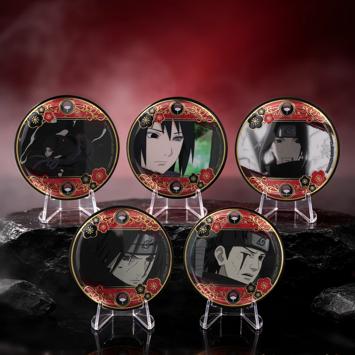 NARUTO -ナルト- 疾風伝 うちは一族 缶バッジコレクション 赤×金デザイン 5種 商品画像