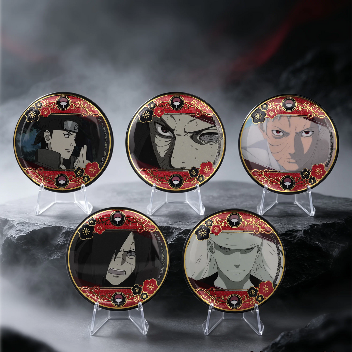 NARUTO -ナルト- 疾風伝 うちは一族 缶バッジコレクション 赤×金デザイン 5種 商品画像