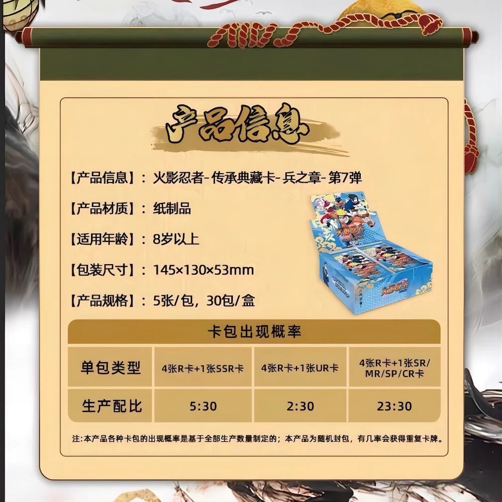 NARUTO -ナルト- トレーディングカード 兵之章 第7弾 商品仕様と封入率