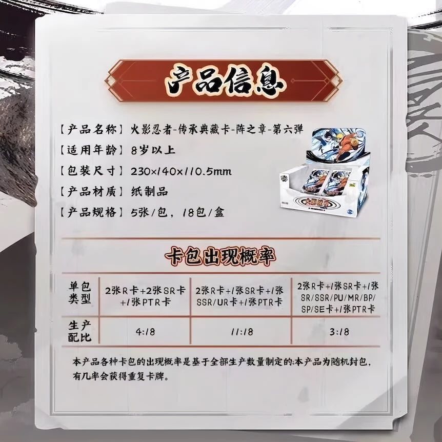 NARUTO -ナルト- トレーディングカード 陣の章 第6弾 商品情報と封入仕様