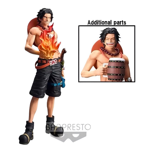 ONE PIECE ポートガス・D・エース Grandista nero フィギュア 正面 火拳エフェクト付き BANPRESTO