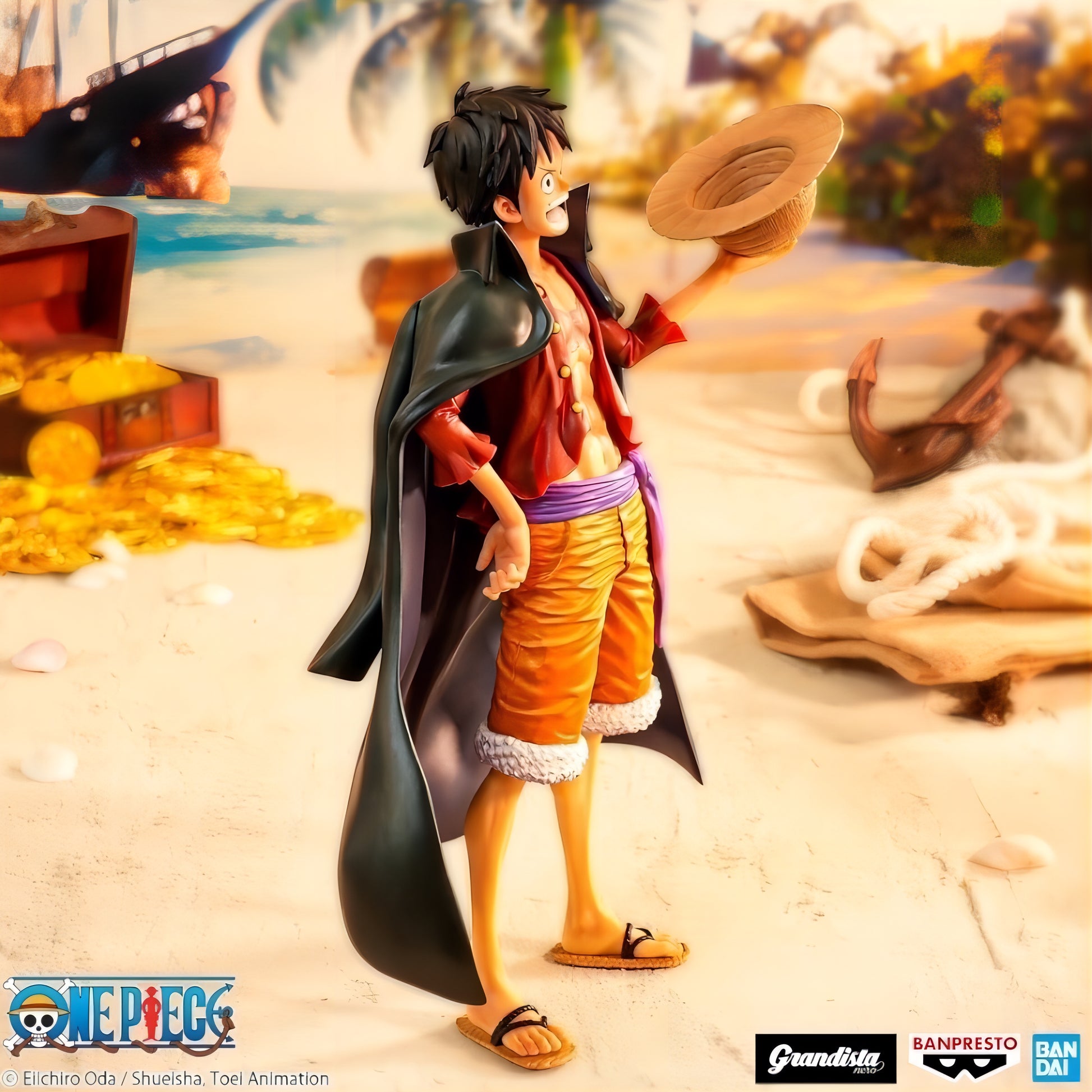 ワンピース モンキー・D・ルフィ Grandista Nero 海外限定 ワノ国ver フィギュア 側面全身 バンプレスト