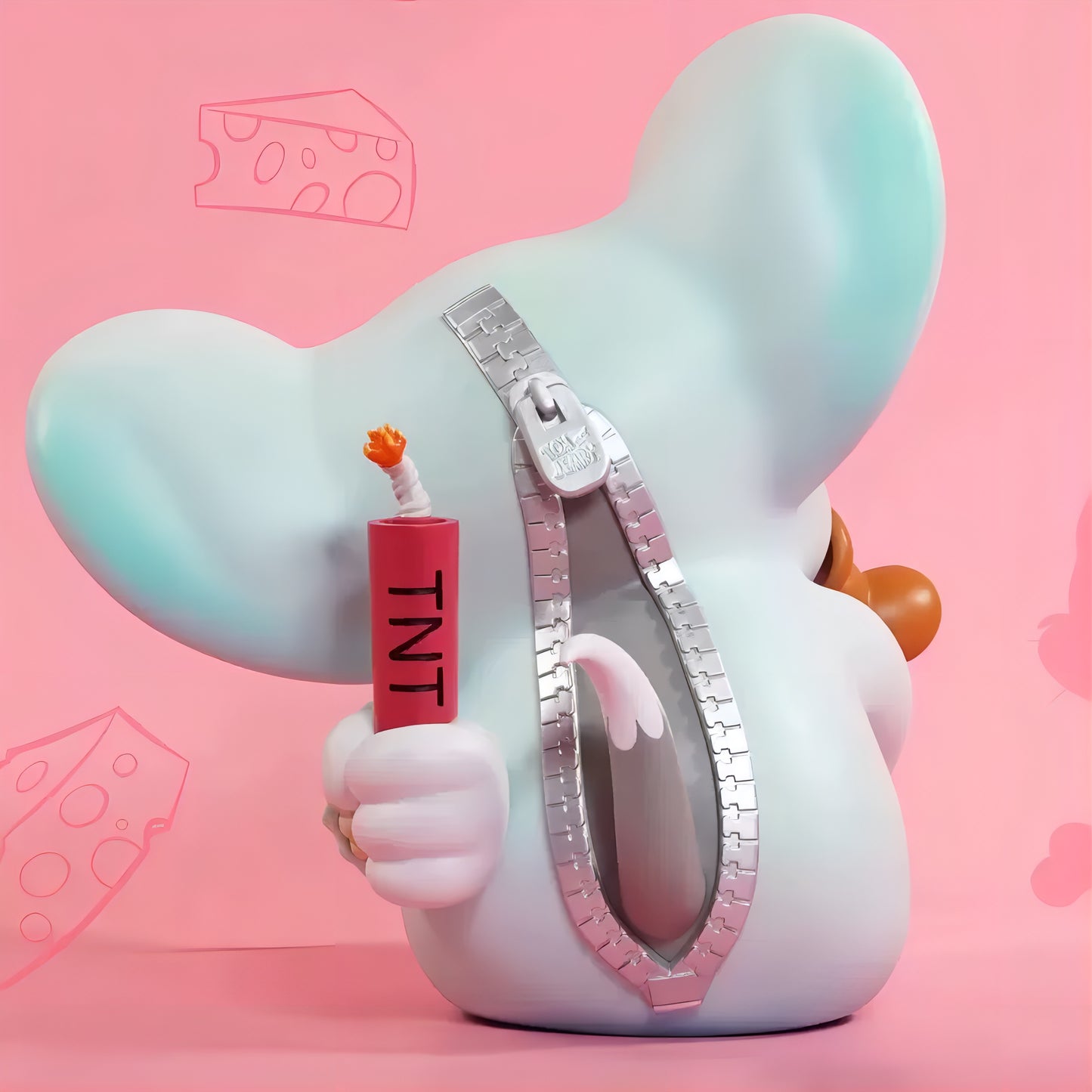 トムとジェリー フィギュア Guess Who I am Blue Version SOAP STUDIO 海外限定 背面イメージ ジッパーデザイン TNT小物