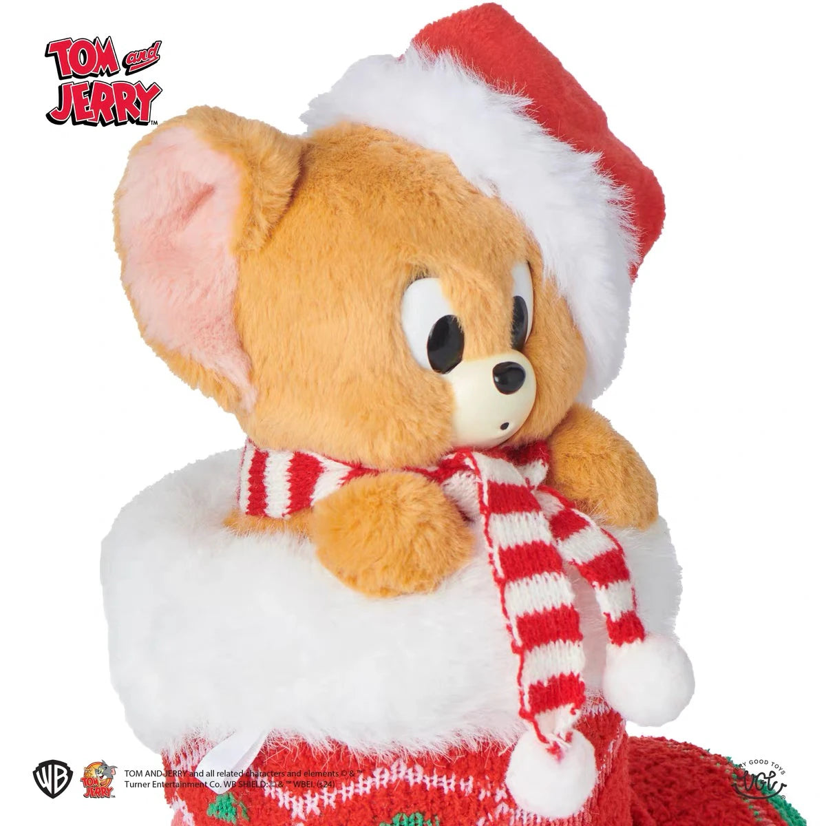 トムとジェリー ジェリー クリスマスソックス ぬいぐるみ＆ショルダーバッグセット VGT ジェリーぬいぐるみ アップ