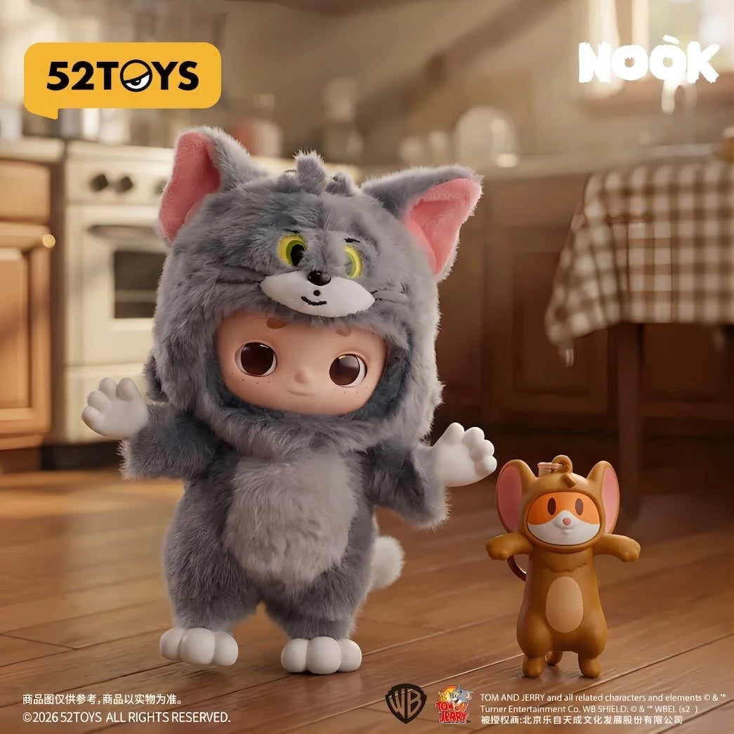 トムとジェリー NOOK コラボ限定 ぬいぐるみフィギュア 52TOYS NOOKとジェリー風フィギュアを並べた商品イメージ